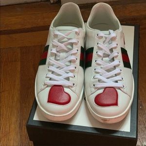 Authentic Gucci sneakers with hearts